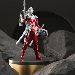 Figura de acción Ultraman Tiga - Coleccionable articulado premium - Incluye a Agul, Geed, Trigger, Ace, Seven y Jack - Auténtico Ultraman Ultra Seven