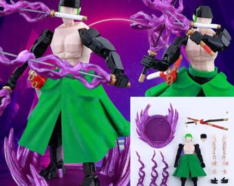 1 Piece Low Poly 3D Printed Figurines Luffy Zoro Anime Collectible Display Model