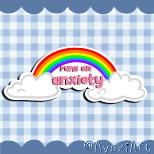 Runs On Anxiety Vinyl Sticker
