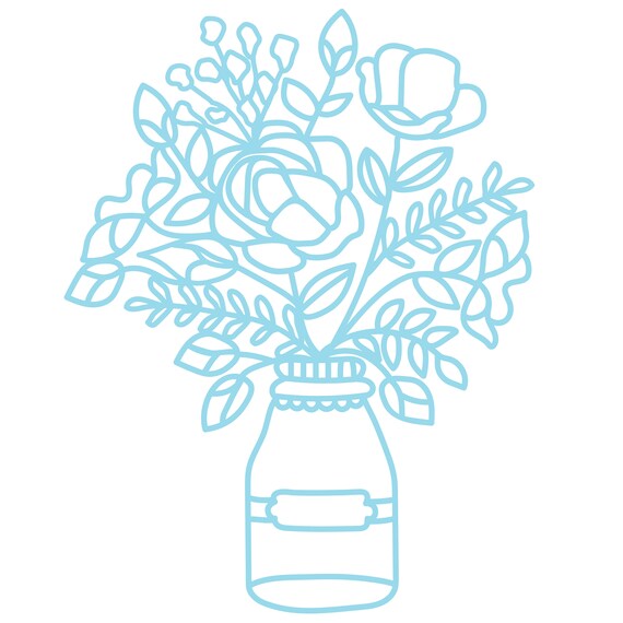 Flower Vase Cut File .SVG .DXF .PNG .pdf Etsy