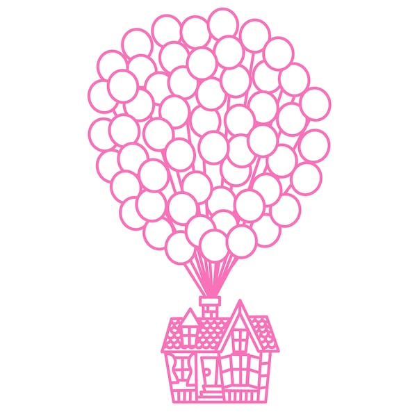 Up House Balloons Digital Cut File (zip folder with .svg, .dxf, .png, .pdf, and .studio3 files)