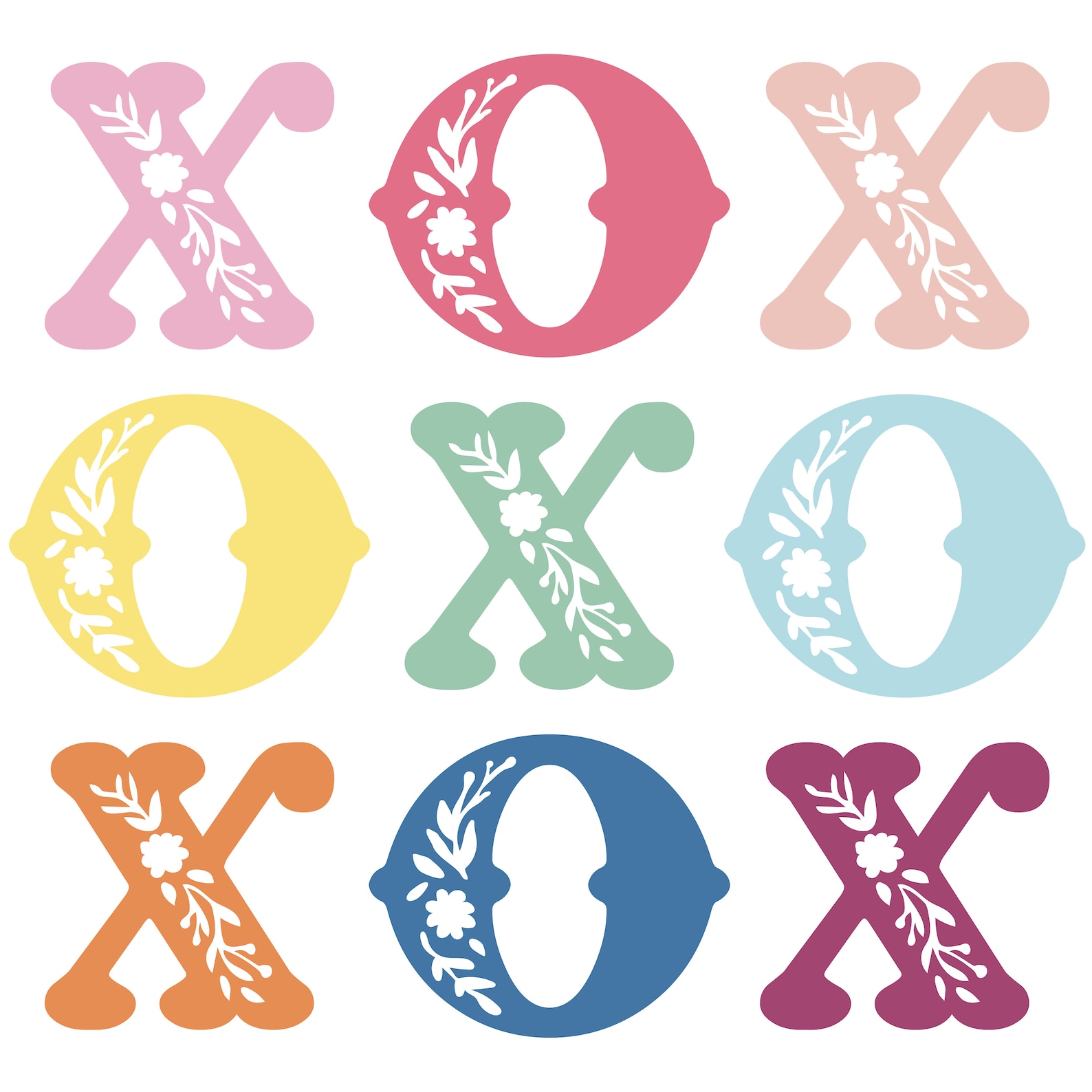 Xo Xo Xo Love Valentine Background Cut File .SVG .DXF .PNG image 0.