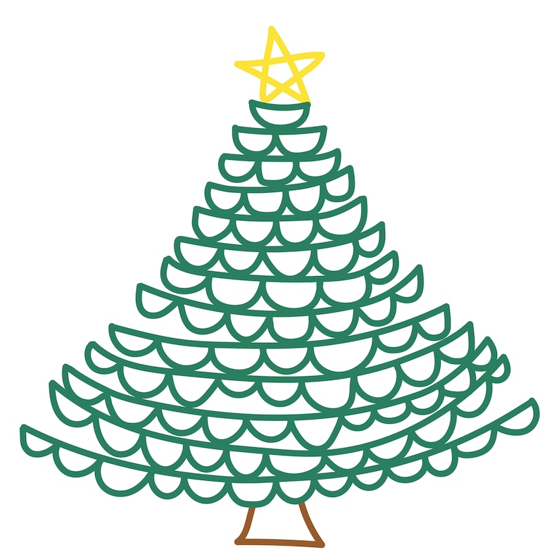Download Christmas Tree Scalloped Cut File .SVG .DXF .PNG | Etsy