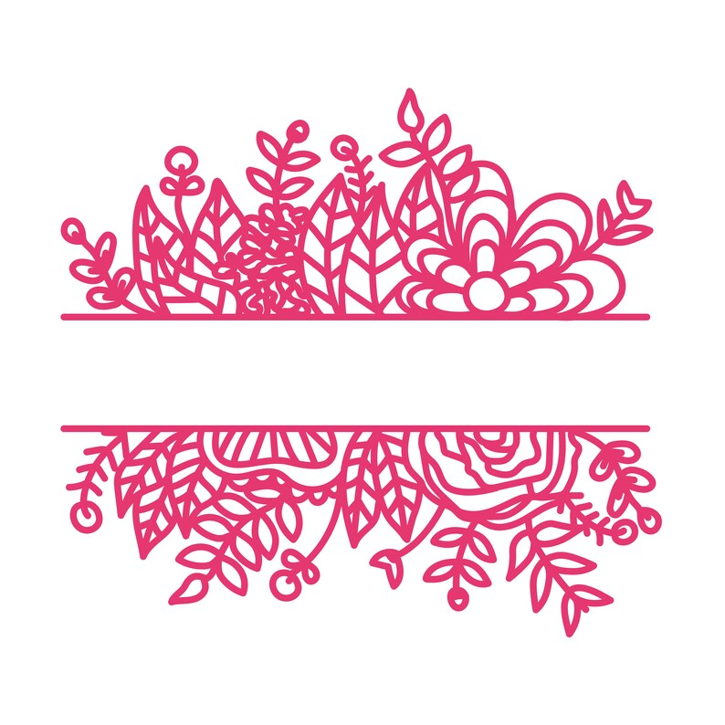 Download Flower Borders Cut File .SVG .DXF .PNG .pdf | Etsy