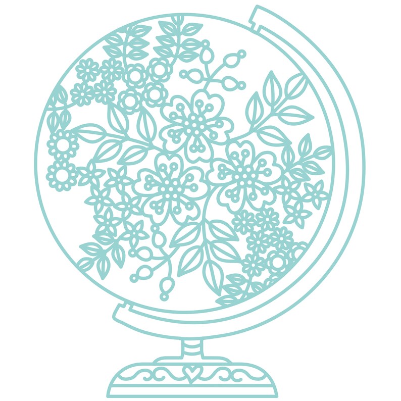 Globe Floral Cut File .SVG .DXF .PNG .pdf Etsy