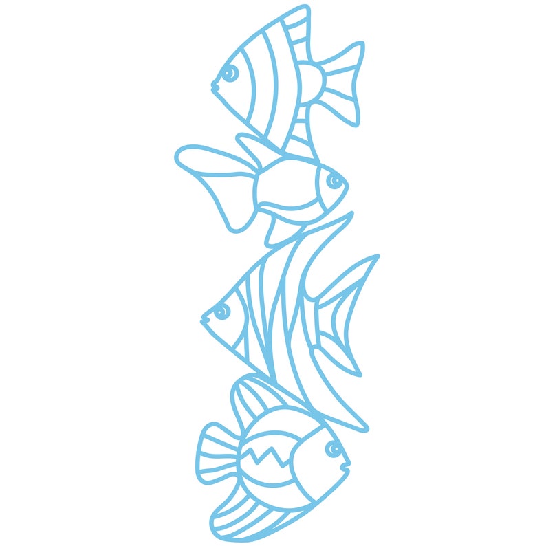 Download Fish Border Cut File .SVG .DXF .PNG .pdf | Etsy