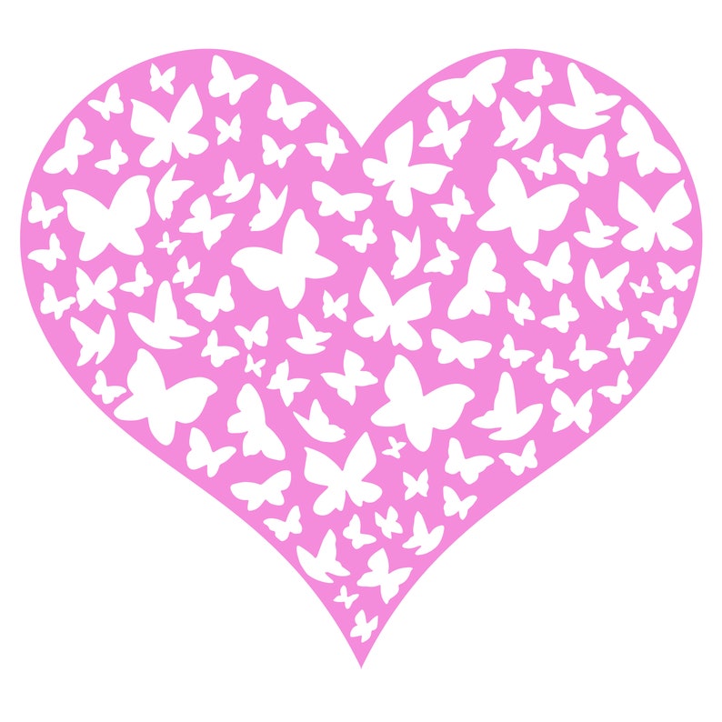 Butterfly Heart Cut File .SVG .DXF .PNG .pdf | Etsy