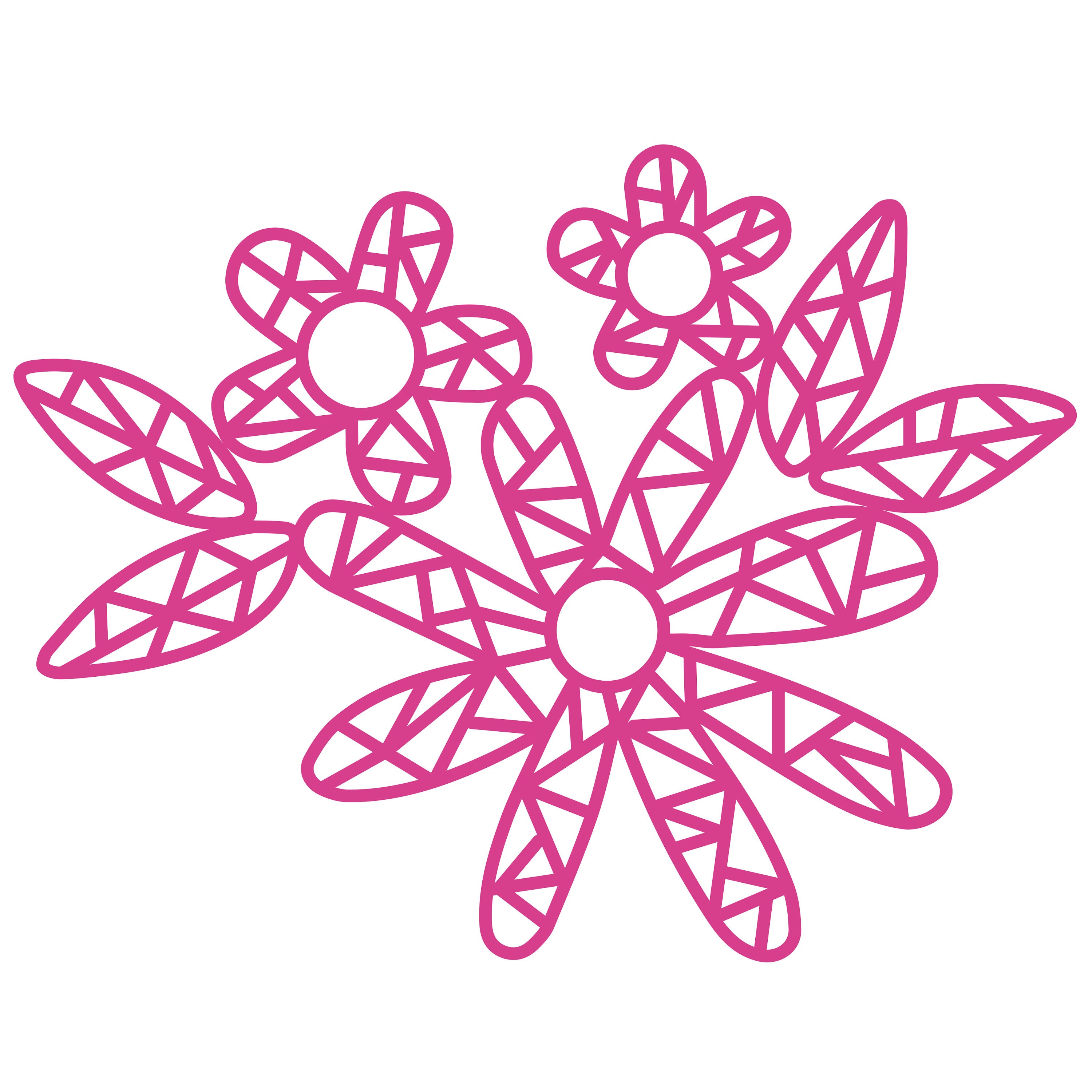 Geometric Flower Cluster Cut File .SVG .DXF .PNG | Etsy