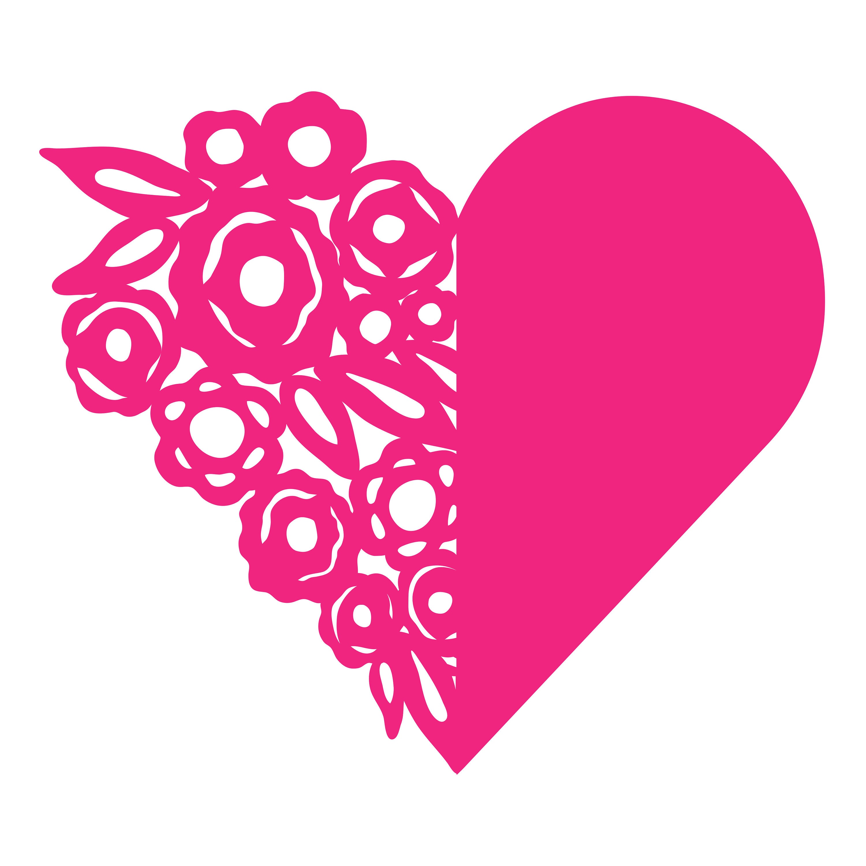 Download Flower Heart Cut File .SVG .DXF .PNG | Etsy