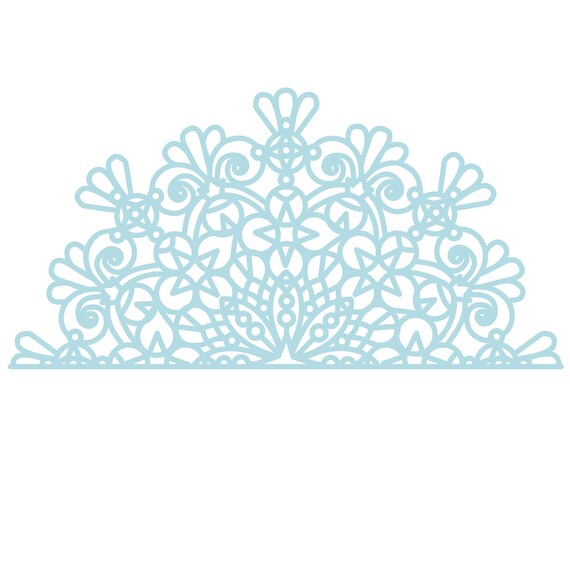 Download Mandala Doily Half Cut File .SVG .DXF .PNG .pdf | Etsy