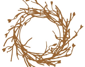 Branch Wreath Cut File .SVG .DXF .PNG .pdf