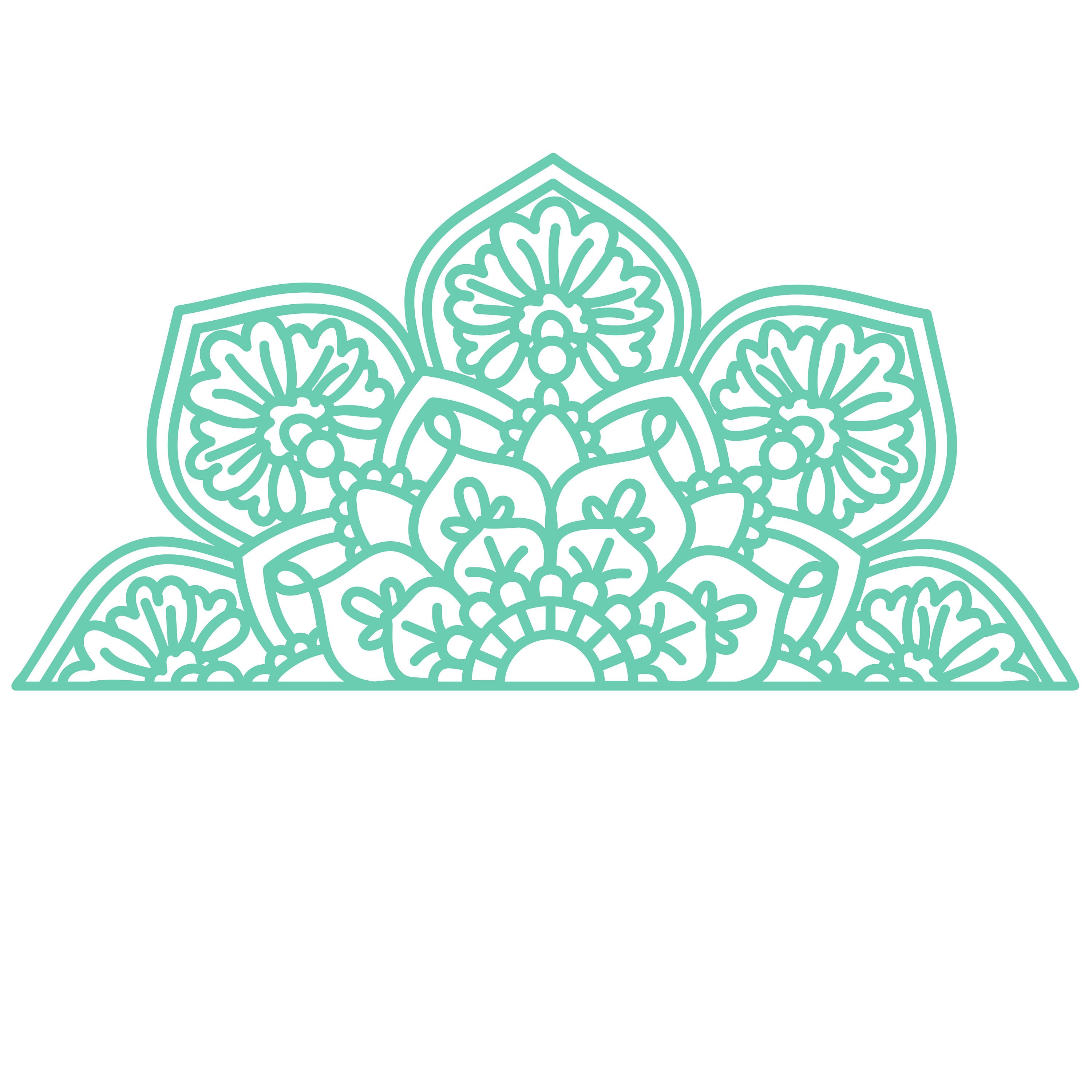 Download Mandala Doily Half Cut File Svg Dxf Png Pdf Etsy