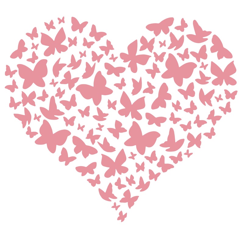 Download Butterfly Heart Cut File .SVG .DXF .PNG .pdf | Etsy