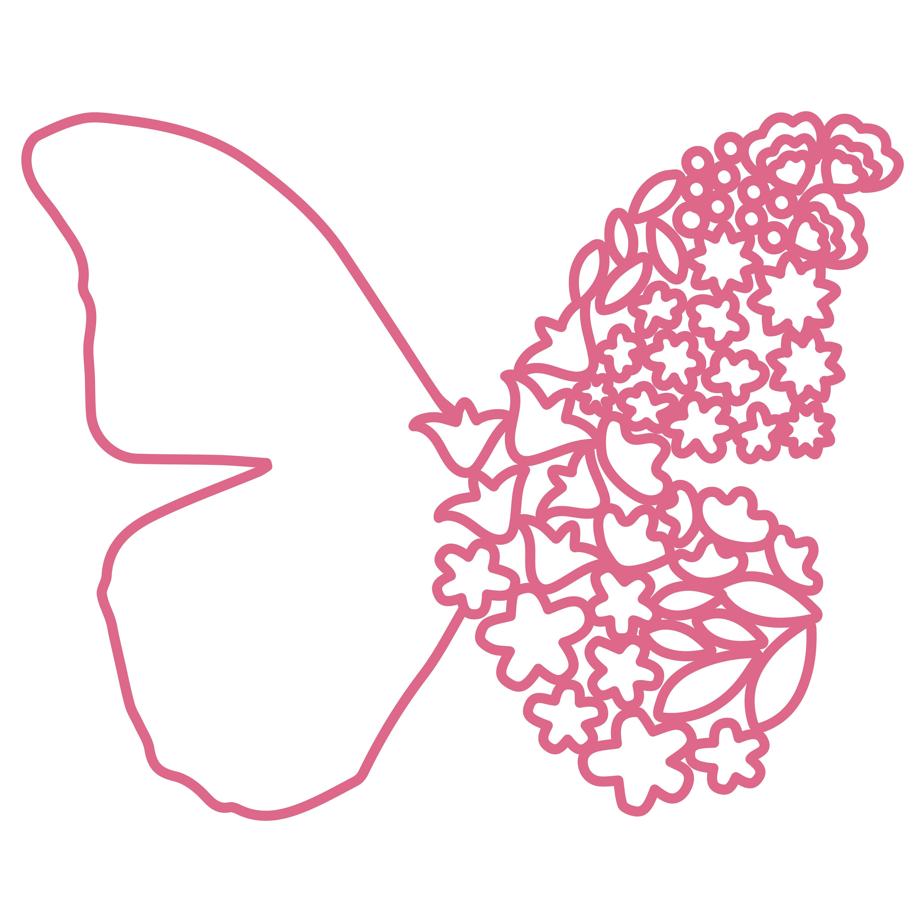 flower butterfly outline cut file svg dxf png pdf etsy