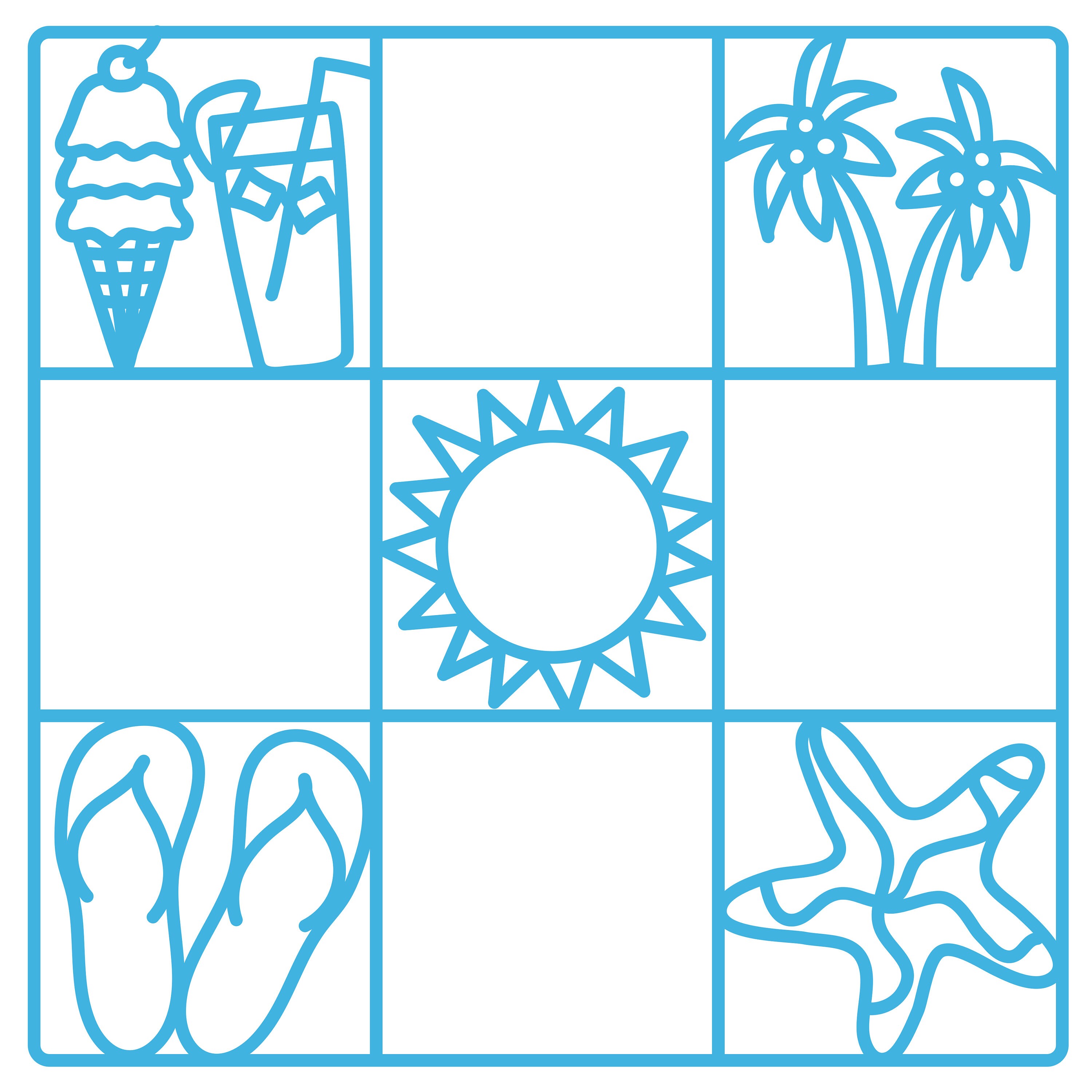 Beach Grid Digital Cut File zip Folder With .svg .dxf .png - Etsy Australia