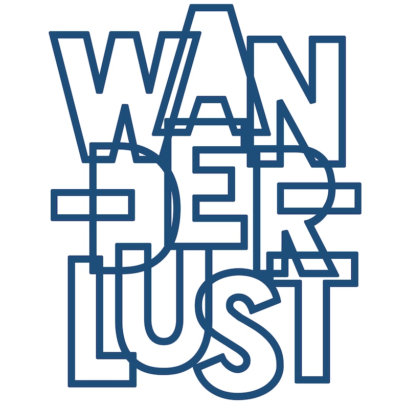 Wanderlust Travel Cut File .SVG .DXF .PNG image 1