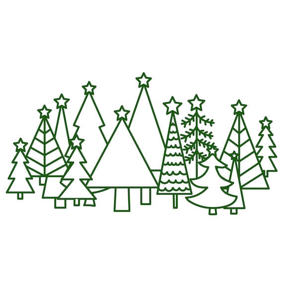 Christmas Tree Border Cut File zip Folder With .svg .dxf .png