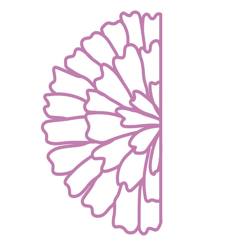 Download Half Flower Cut File .SVG .DXF .PNG | Etsy