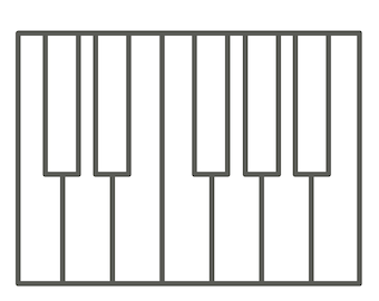 Piano Keys Digital Cut File (zip folder with .svg, .dxf, .png, .pdf, and .studio3 files)