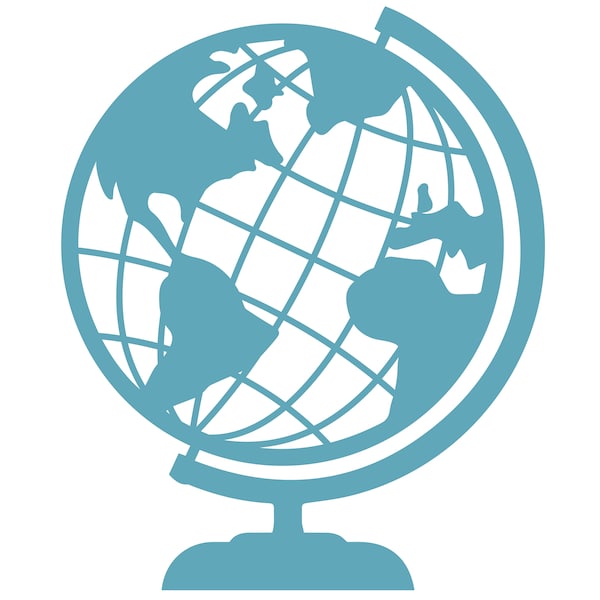 Globe Earth World Cut File .SVG .DXF .PNG