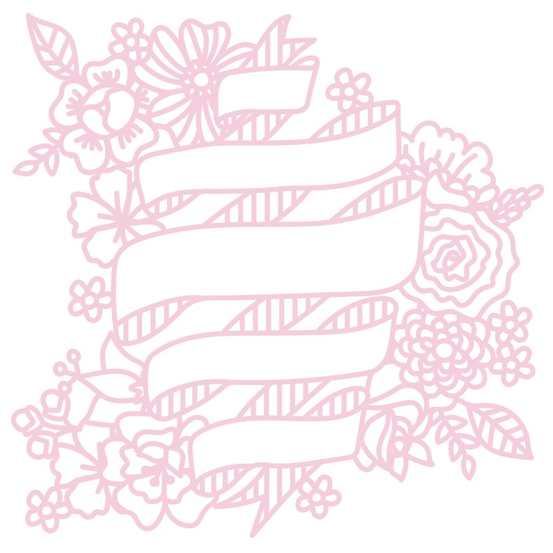 Floral Banner Cut File .SVG .DXF .PNG .pdf | Etsy