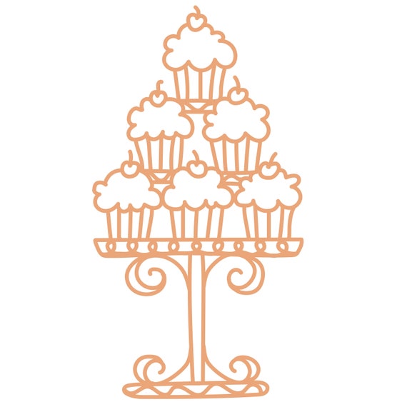 Cupcake Stand Cut File .SVG .DXF .PNG .pdf Etsy