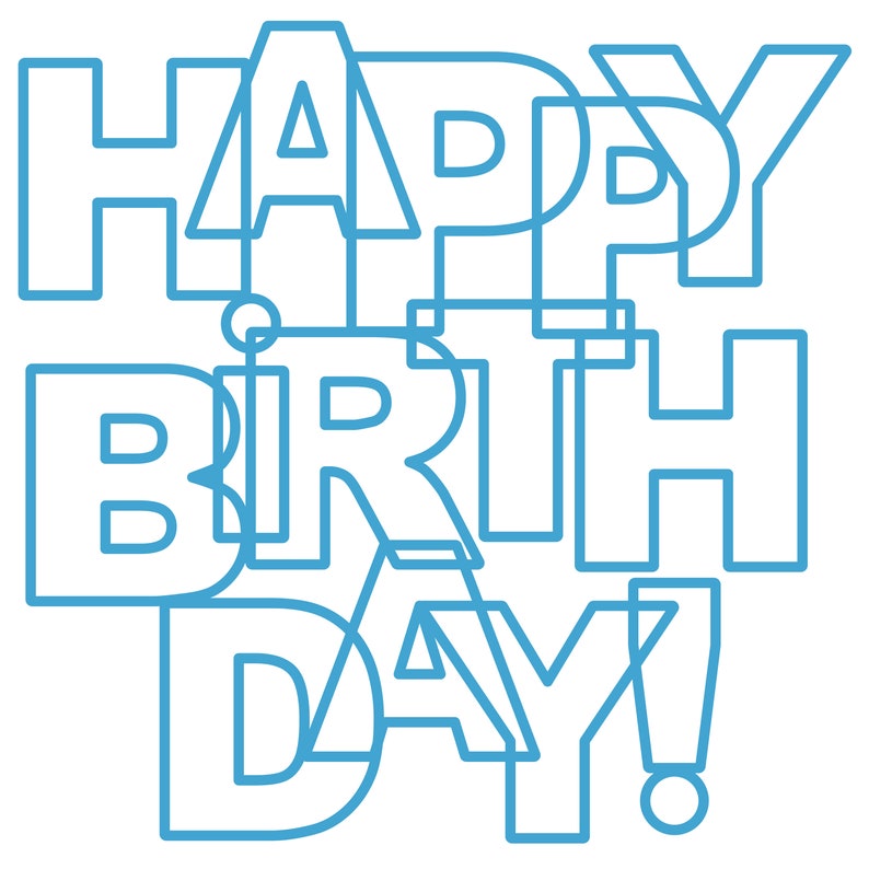 Happy Birthday Cut File .SVG .DXF .PNG | Etsy