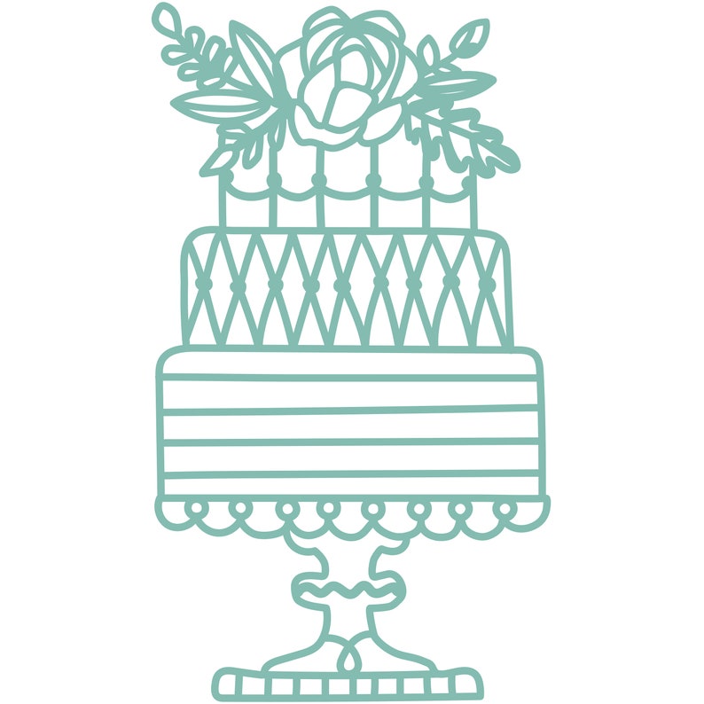 Download Wedding Cake Cut File .SVG .DXF .PNG | Etsy