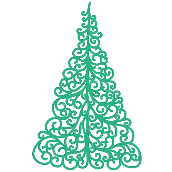 Download Christmas Tree Swirls Cut File .SVG .DXF .PNG .pdf | Etsy