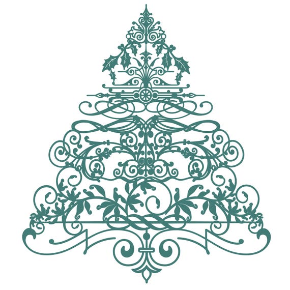 Download Flourish Christmas Tree Cut File .SVG .DXF .PNG | Etsy