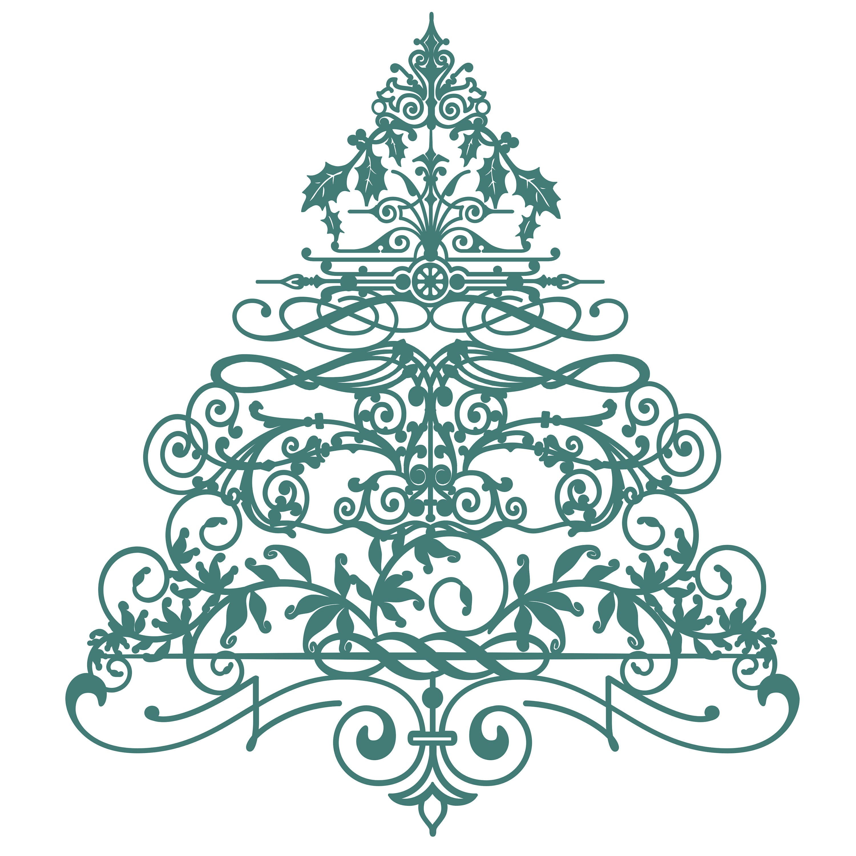 Download Flourish Christmas Tree Cut File .SVG .DXF .PNG | Etsy