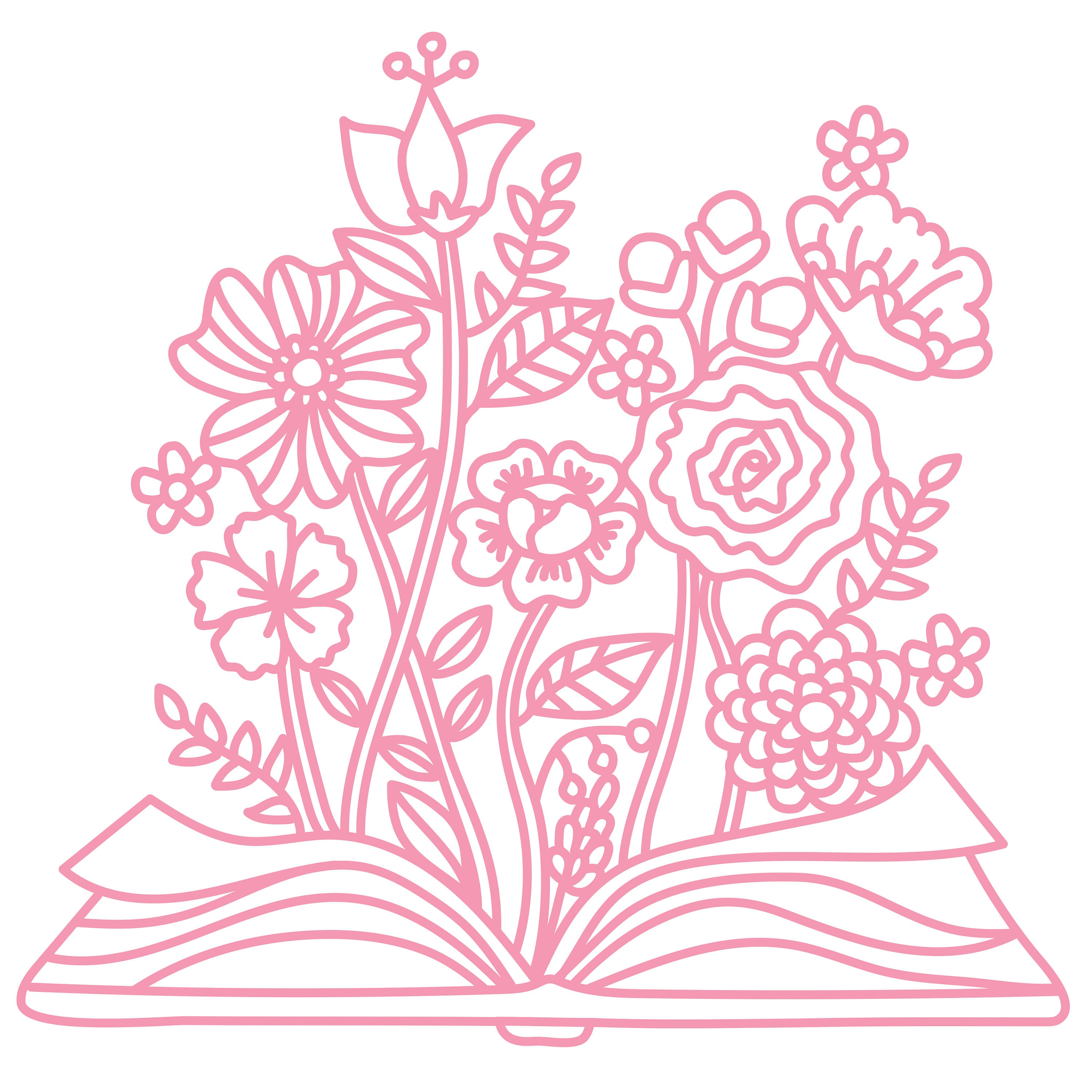 Open Book With Flowers Cut File .SVG .DXF .PNG .pdf Etsy