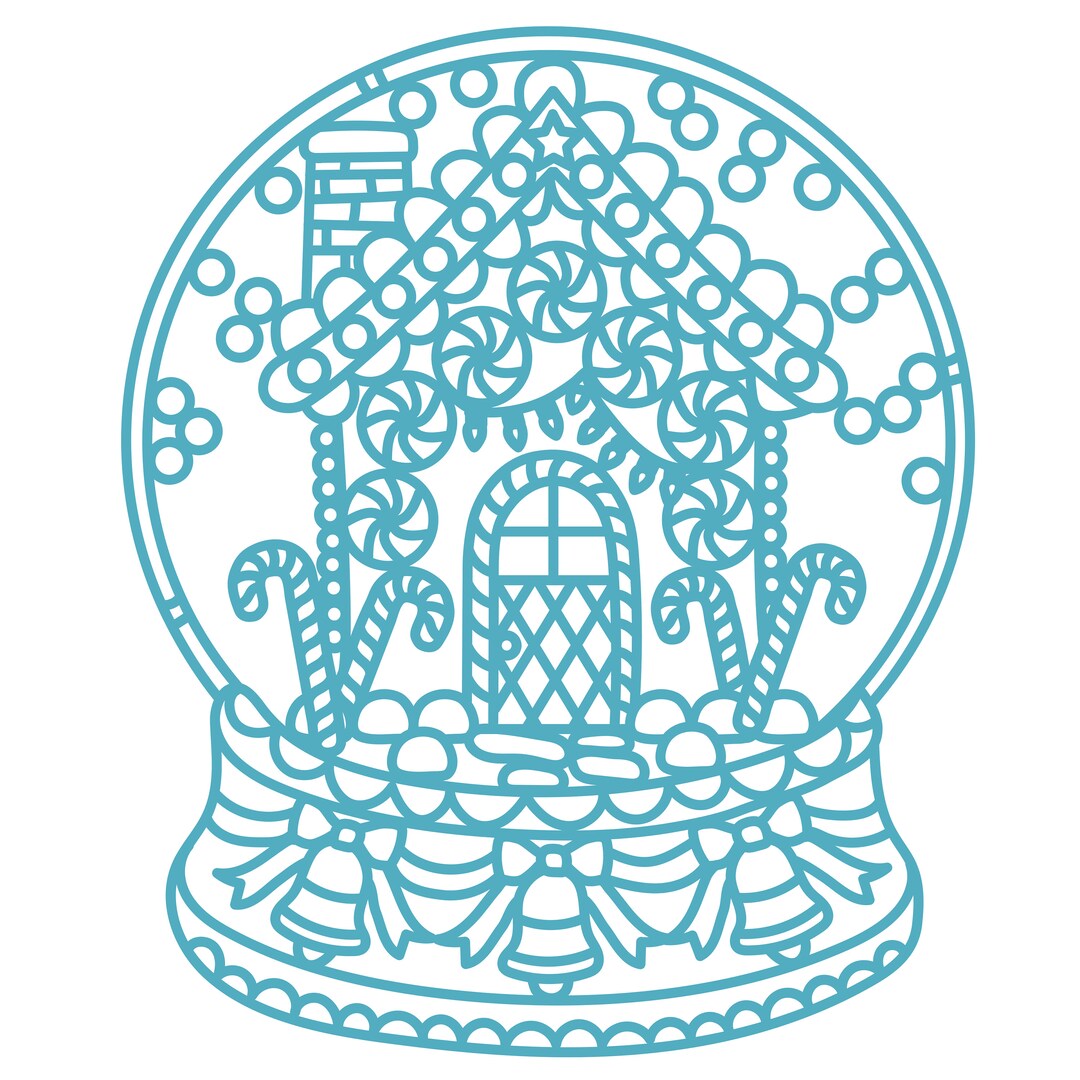 Snowglobe Digital Cut File zip Folder With .svg, .dxf, .png, and