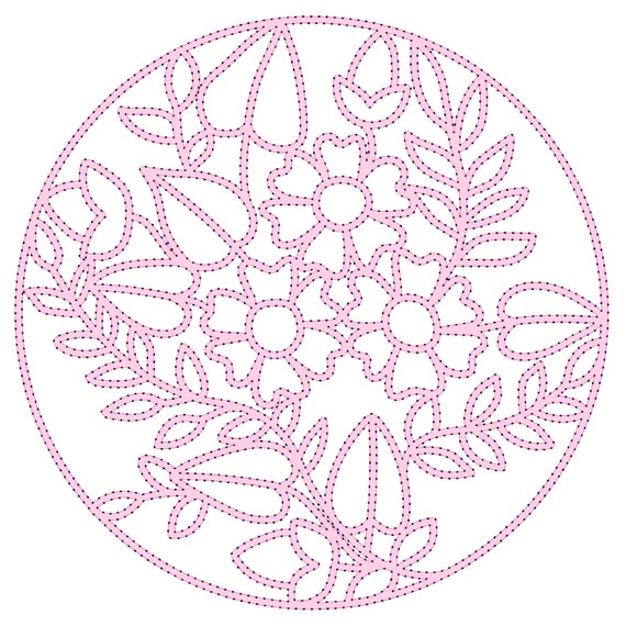 Download Free Sketch Stitch Flower Circle Cut File Studio3 Svg Etsy SVG Cut Files