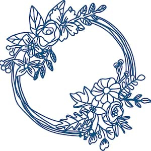 Flower Wreath 2 Cut File .SVG .DXF .PNG image 1