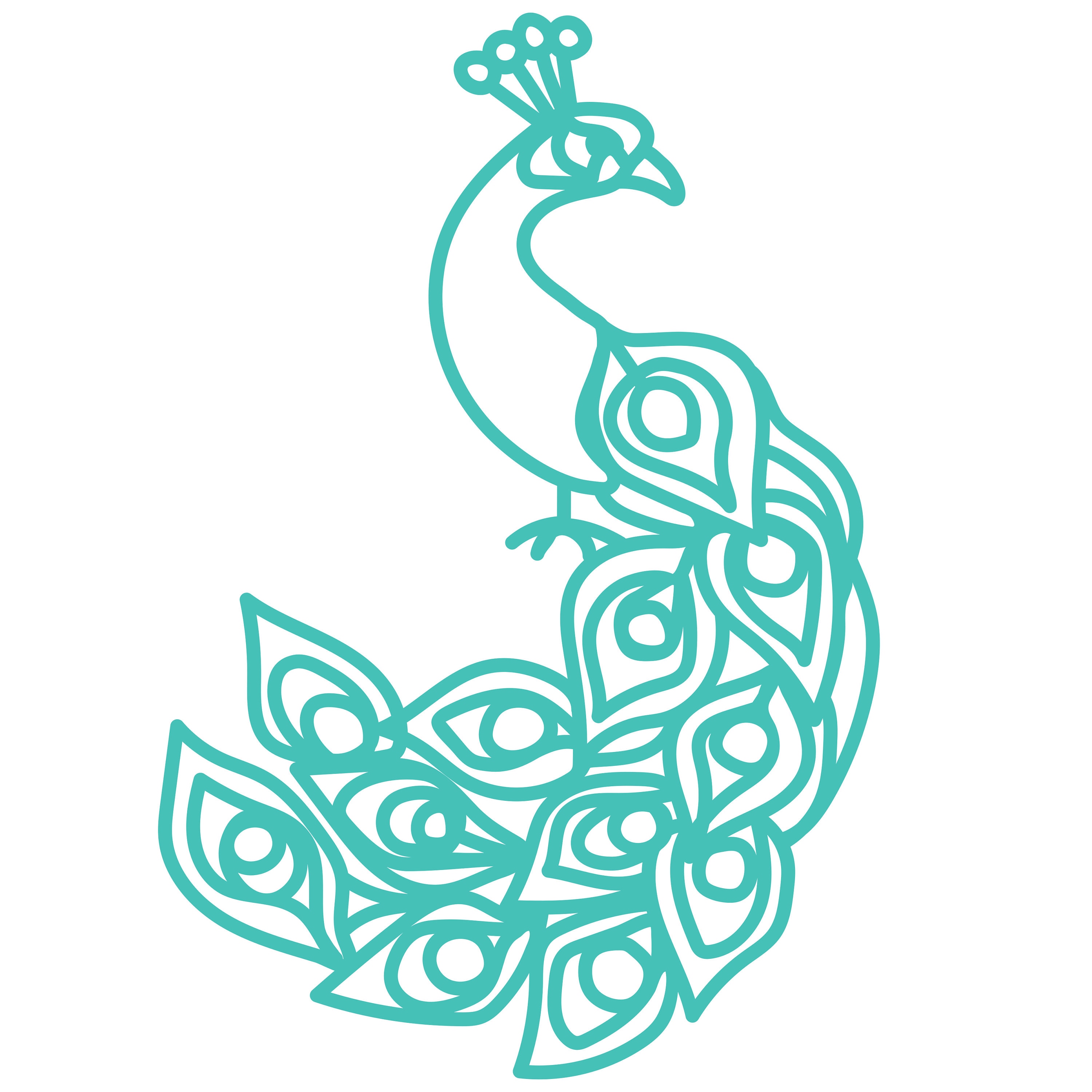 Download Peacock Cut File .SVG .DXF .PNG .pdf | Etsy