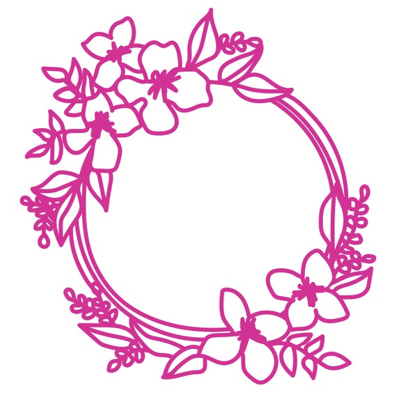 Download Flower Wreath Cut File .SVG .DXF .PNG .pdf | Etsy