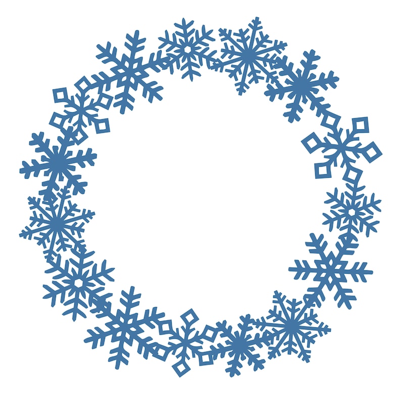 Download Snowflake Wreath 2 Christmas Winter Cut File .SVG .DXF .PNG | Etsy