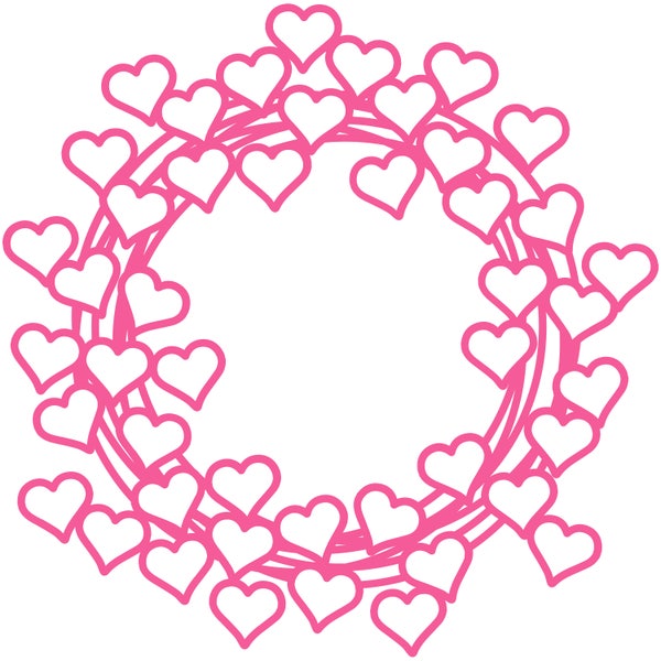 Heart Wreath Cut File .SVG .DXF .PNG