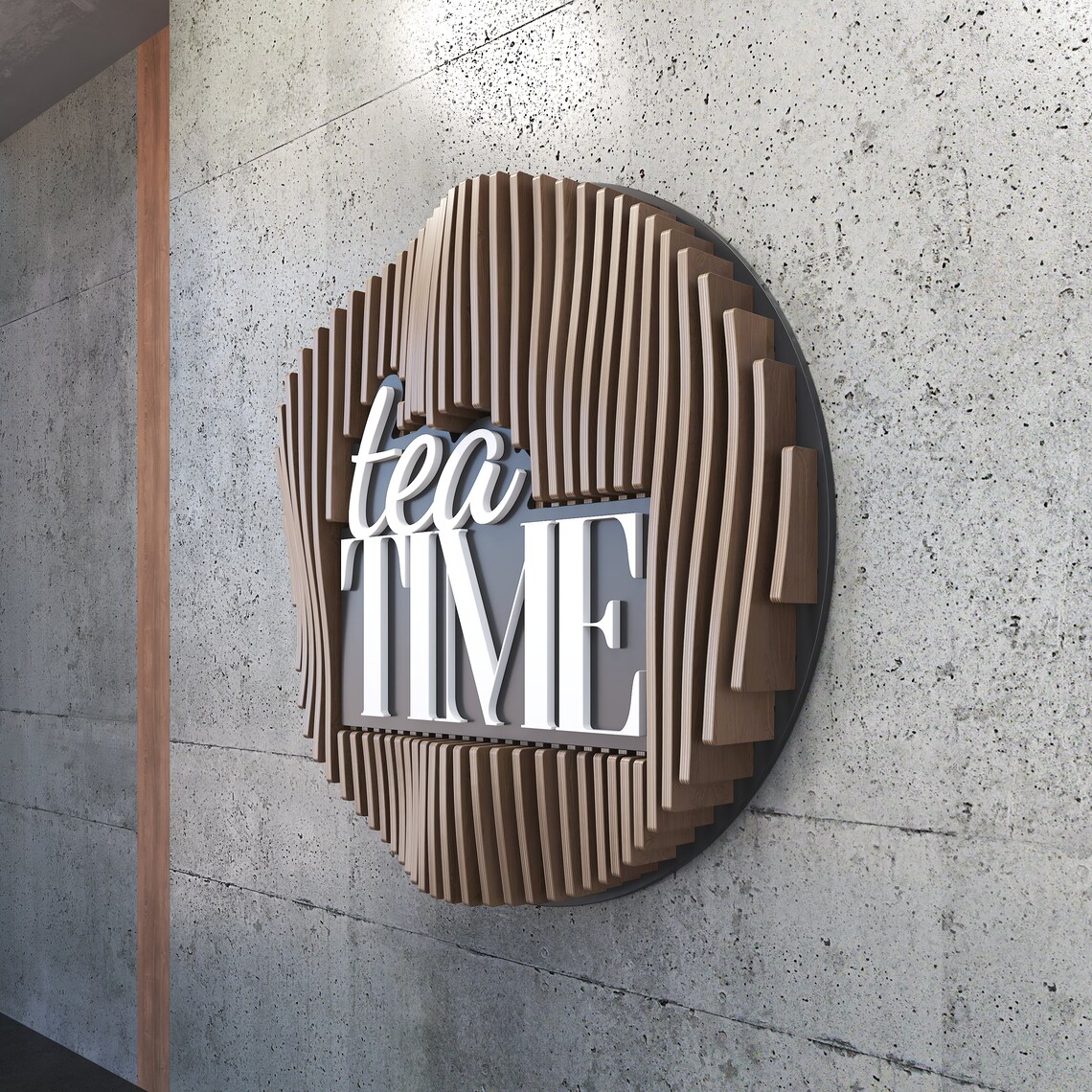 Parametric Sign Parametric Wall Sign Tea Time / Cnc Cutting Files / Day Name / Wall ...