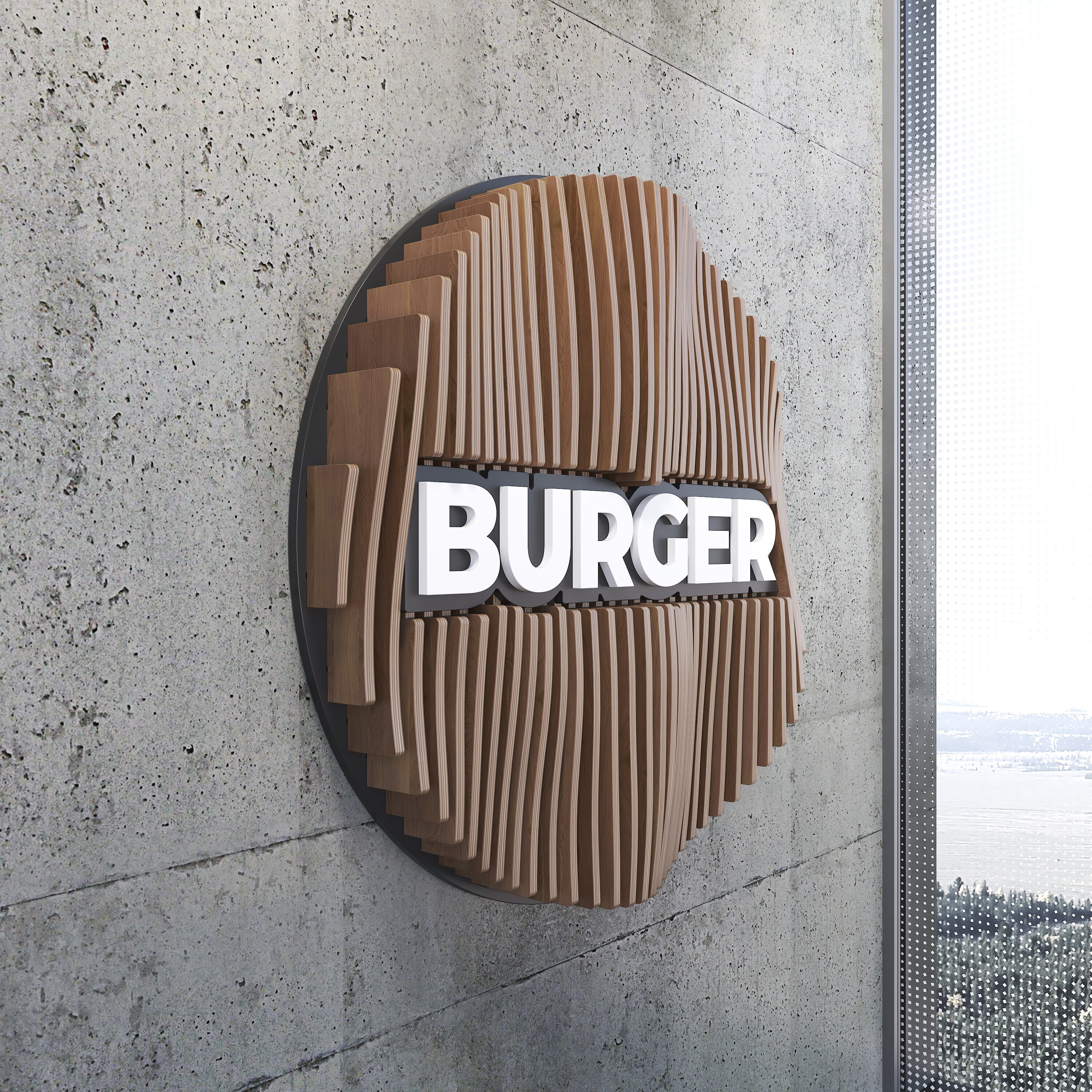Parametric Sign Parametric Wall Sign Burger / Cnc Cutting Files / Day Name / Wall ...