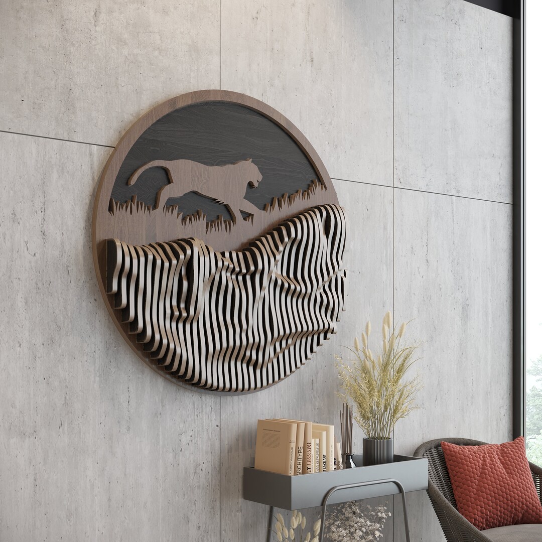 Parametric Sign Parametric Wall Sign Tiger/ Cnc Cutting Files / Wooden Animal Figure ...