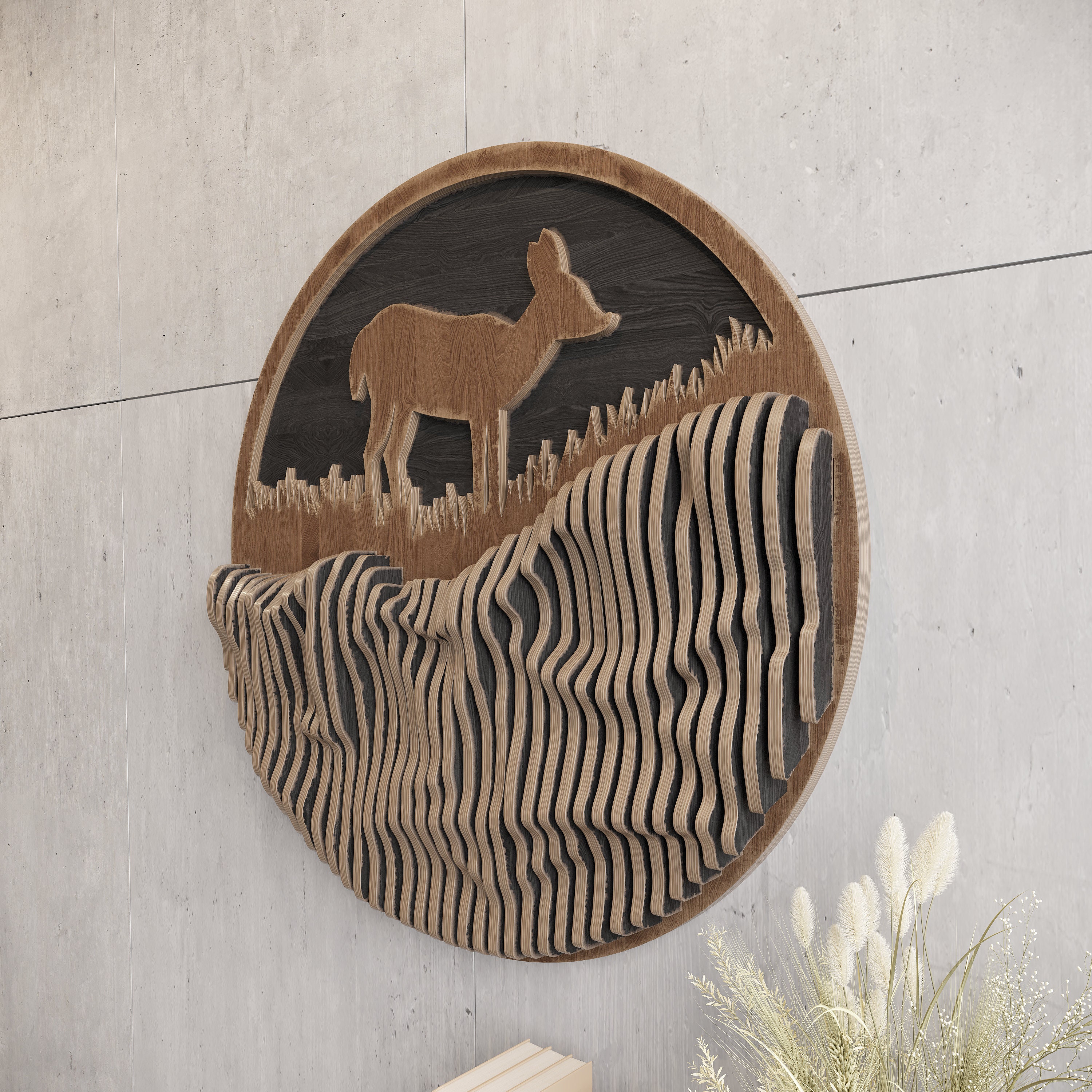 Parametric Sign Parametric Wall Sign Gazelle / Cnc Cutting Files / Wooden Animal Figure ...
