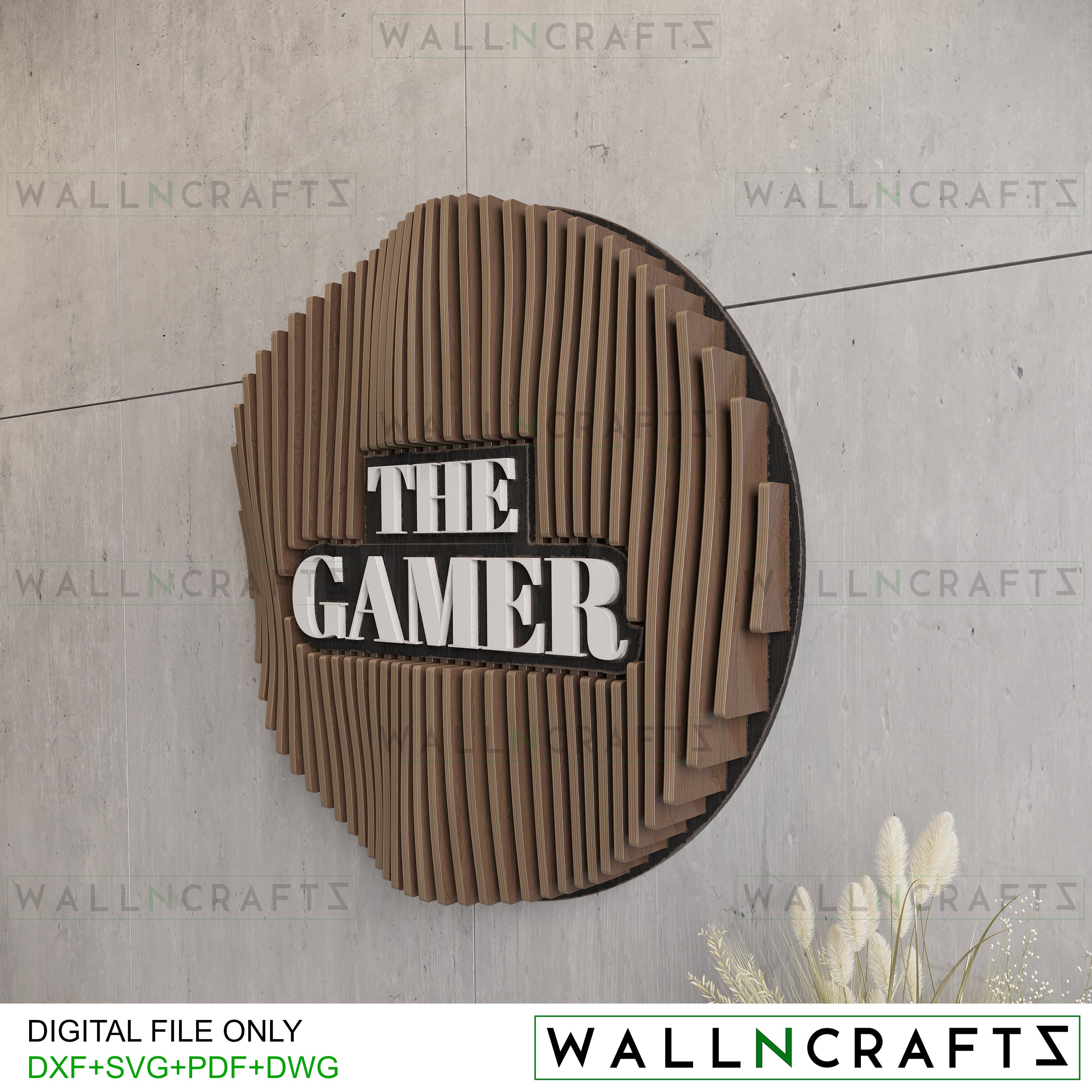 Parametric Sign Parametric Wall Sign the Gamer / Cnc Cutting Files / Slogan Sign Art ...
