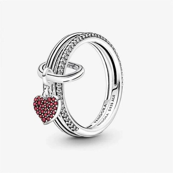 Charms for Pandora Rings ME Ring Set Love Red Heart Ring Everyday Charm Ring Compatible Me Ring Simple Ring Gift for Her Etsy