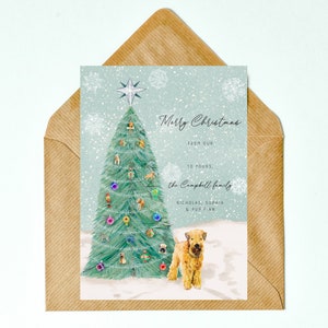 Christmas Card Soft Coated Wheaten Terrier Dog Print at Home