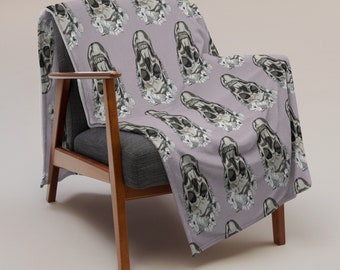 Floral Skull Throw Blanket