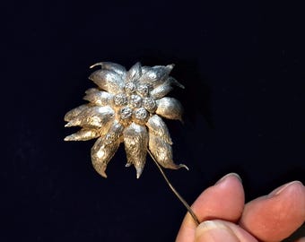 Fermaglio per capelli/forcina con fiore in argento antico: Boho, gioielli per capelli