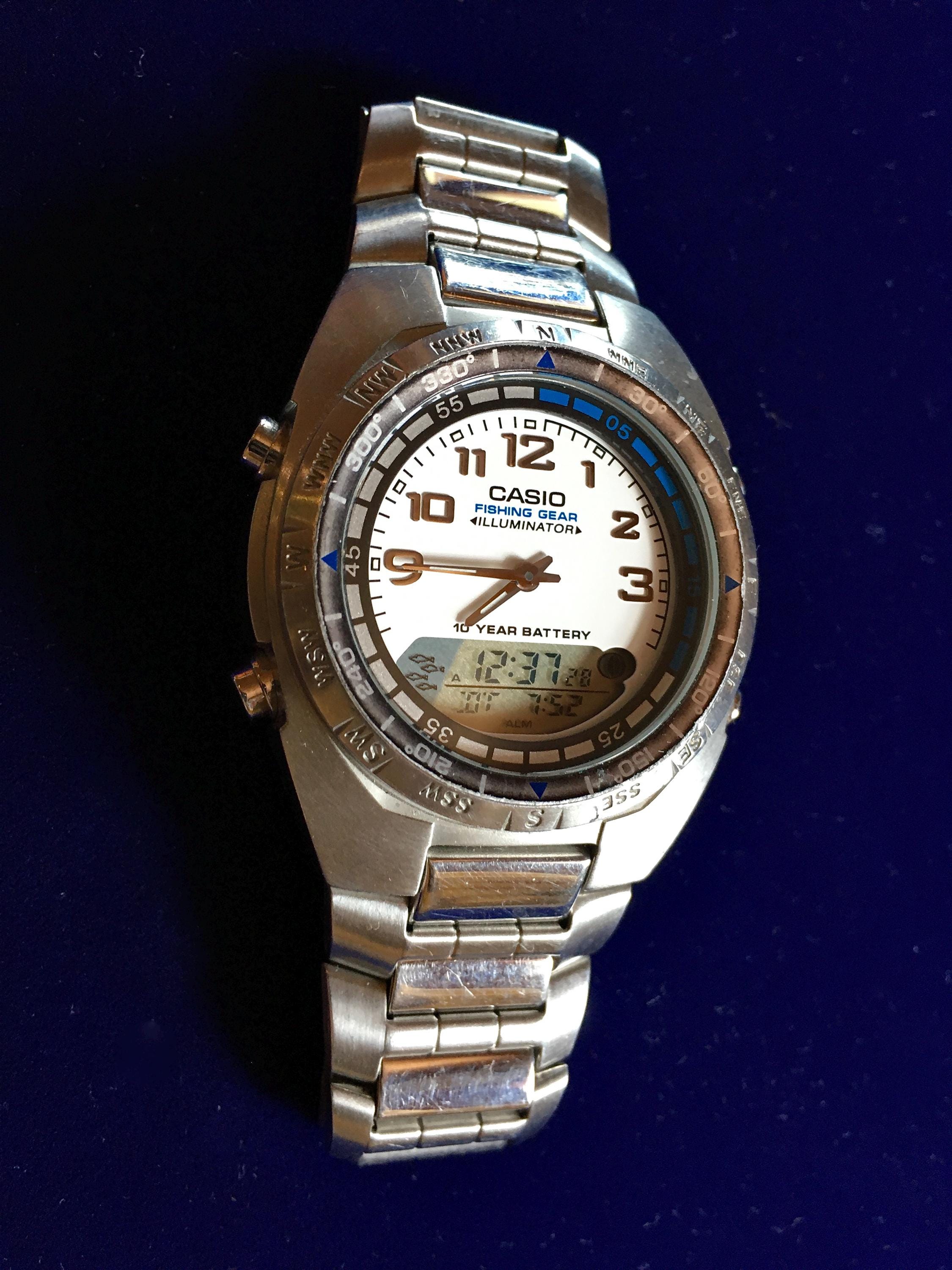 Casio AMW-700 (3768) Fishing Gear Illuminator Watch, Stainless 