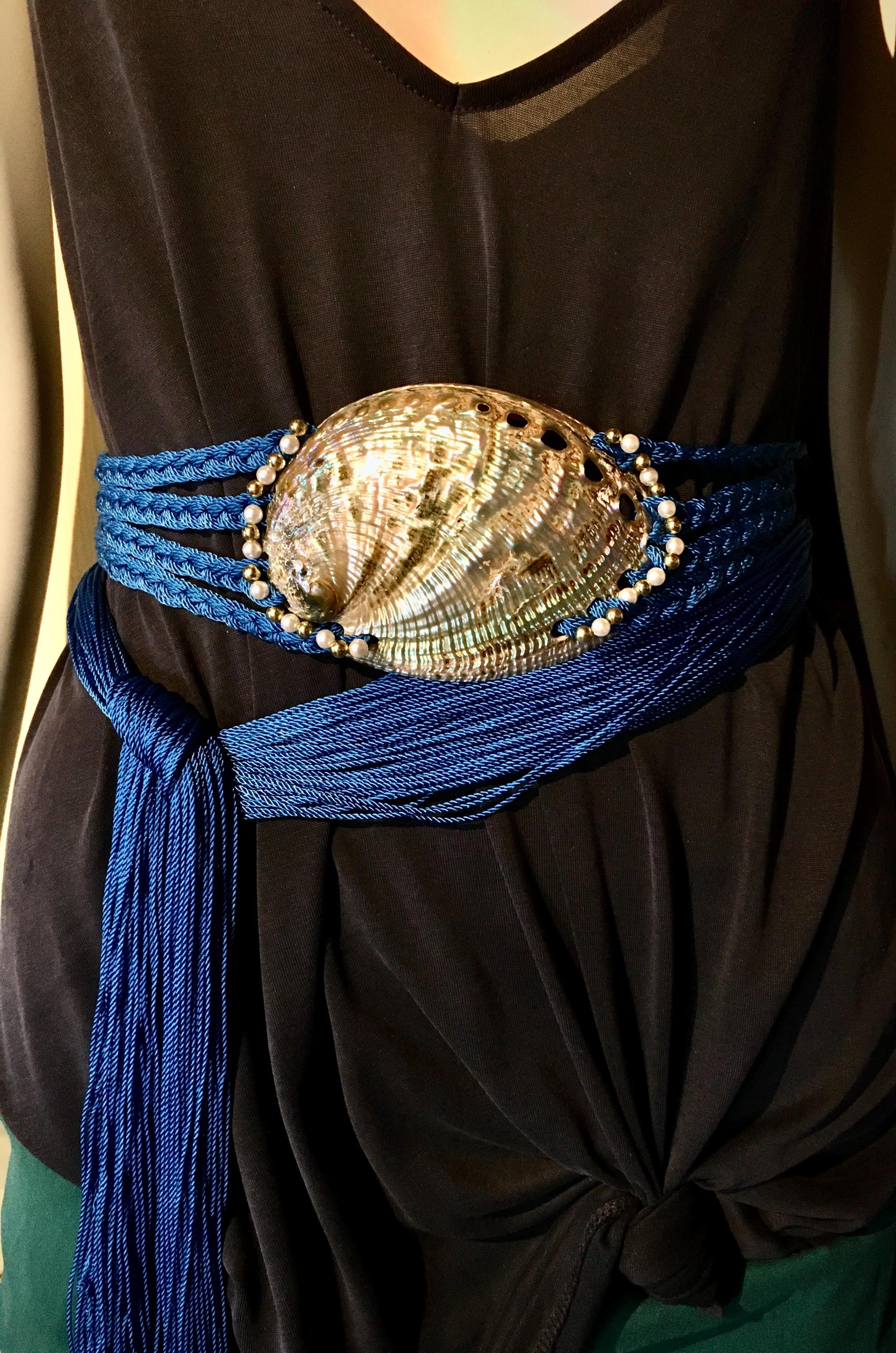 Magical Abalone Shell Tasselled Wrap Belt/accessory, Boho 